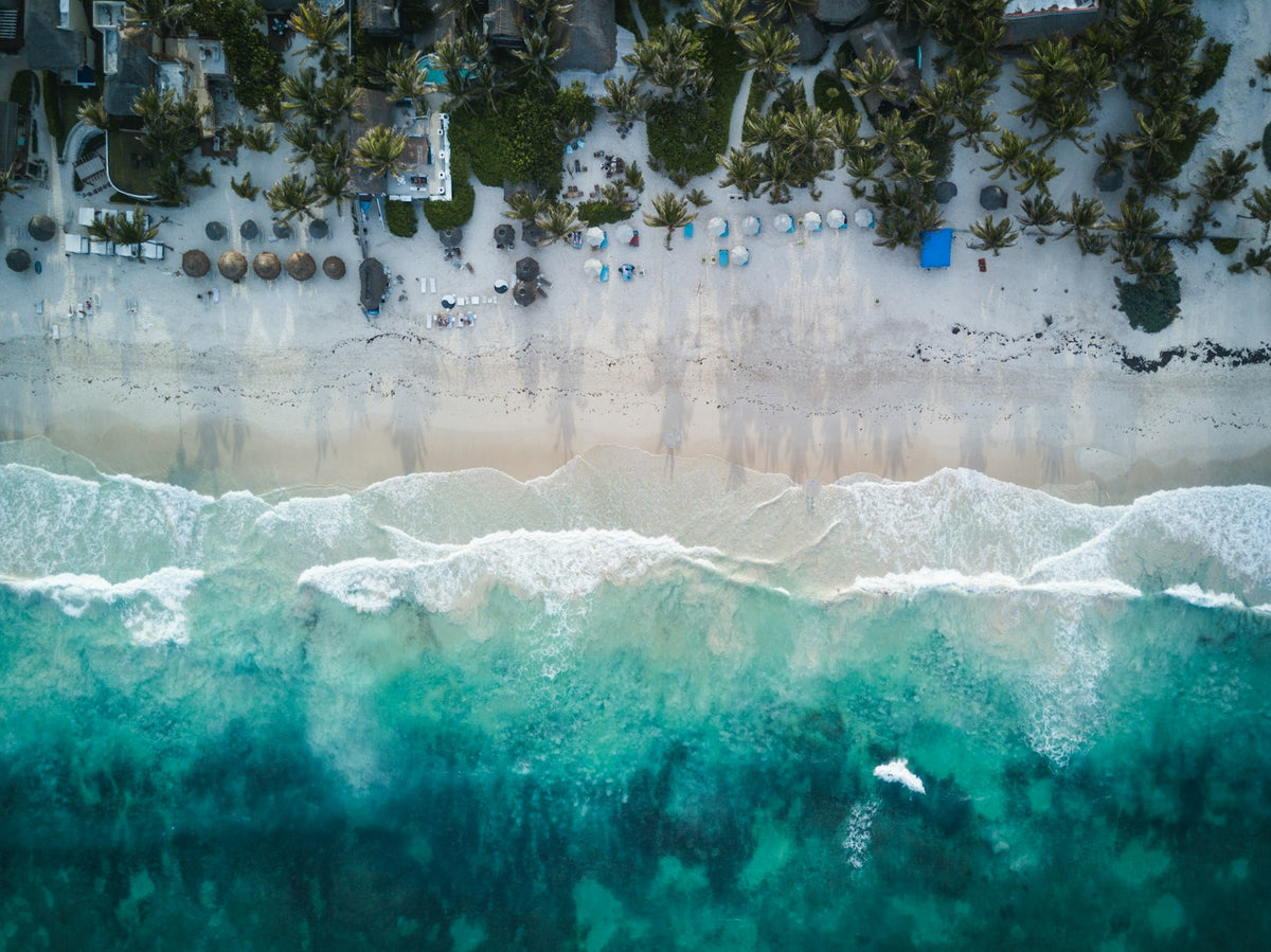 Plage de Tulum vue du ciel